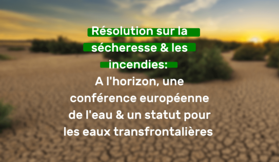 Communiqué de presse : Résolution sur la sécheresse & les incendies : A l’horizon, une conférence européenne de l’Eau & un statut pour les eaux transfrontalières